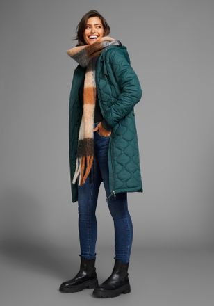 Laura Scott Steppmantel LAURA SCOTT, Damen, Gr. 38, gr&uuml;n (dunkelgr&uuml;n), Web, Obermaterial: 100% Polyester. Futter: 100% Polyester. Wattierung: 100% Polyester, unif