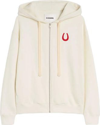 Jil Sander Hoodie met borduurwerk - Beige