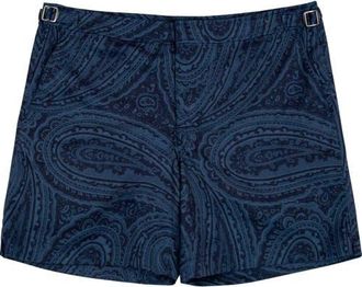 Lords of Harlech Neptune Tailored Swim Short in Wild Paisley Navy at Nordstrom, Size 30