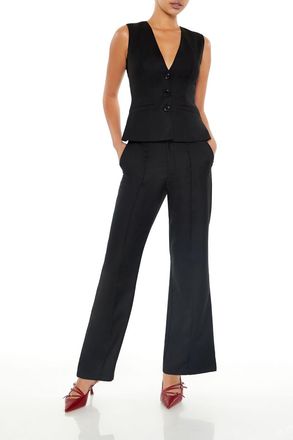 Forever 21 Twill Cutout Vest & Pants Set