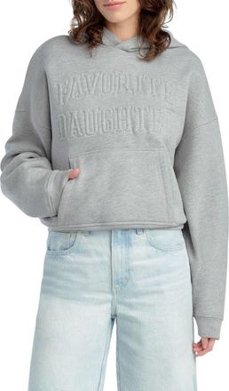 Favorite Daughter The Collegiate Embossed Hoodie in Heather Grey at Nordstrom, Size X-Small