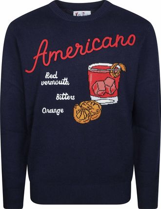 MC2 Saint Barth Deep Navy Drink Americano Graphic Sweater
