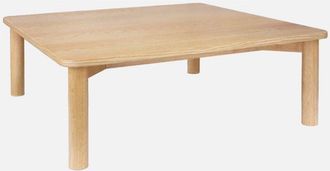 Sweeek Mesa De Centro Cuadrada De Madera De Hevea Con Chapa De Roble