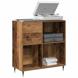 Berkfield Home Record Cabinet Old Wood 84, 5x38x89 cm Engineered Wood in Brown | Size: 5 x 38 x 89 cm