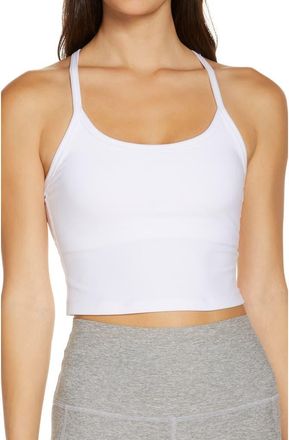 Beyond Yoga Space Dye Slim Racerback Crop Tank in Cloud White at Nordstrom, Size Large