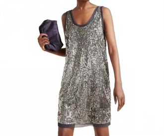 Velvet Carmela Sequined Tank Dress In Steel