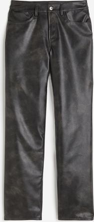 H&M 90s Gerade Hose mit Coating - Grau