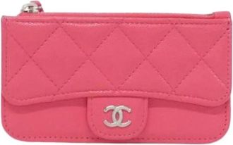 Chanel Pre-owned Wallets, female, Pink, Size: ONE SIZE Pre-owned Business card case