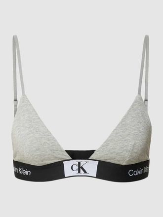Calvin Klein Underwear Bralette mit elastischem Logo-Bund in Hellgrau Melange, Gr&ouml;&szlig;e XS