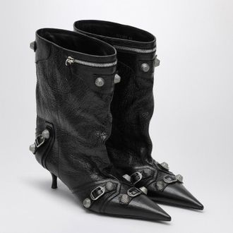 Balenciaga Cagole Wide Black Ankle Boot