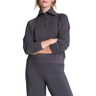Spanx AirEssentials Half Zip Sweatshirt in Storm at Nordstrom, Size X-Small