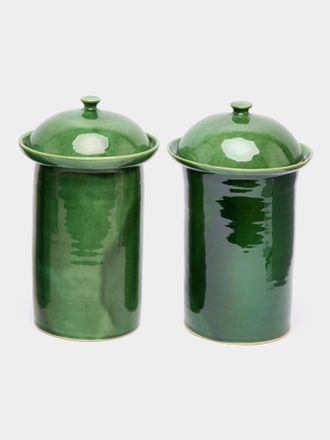 Mervyn Gers Ceramics Hand-Glazed Ceramic Lidded Pots (Set of 2)