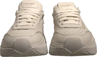 Dolce & Gabbana White Daymaster Leather Low Top Sneakers Mens Shoes (Pre-Owned)