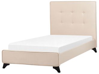 Beliani Cama individual de tejido beige 90x200