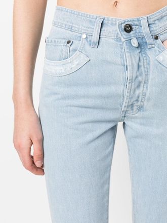 032c Patchwork Organic Cotton Jeans - Light Blue