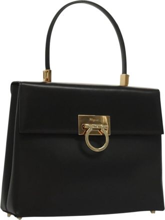 Ferragamo Convertible Vara Bow Tote Leather Leather Bag (Pre-Owned)