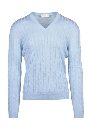 FILIPPO DE LAURENTIIS Light Blue Cotton Mens Sweater