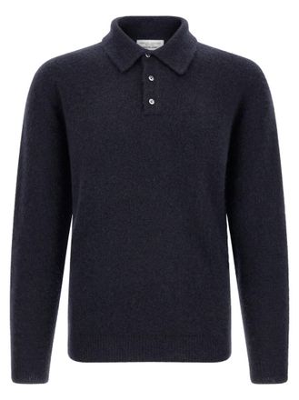 Roberto Collina Navy Blue Shirt Collar Polo
