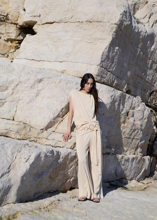 Mango Pantaloni maglia sottile dettaglio nodo grezzo - Donna - XXS - MANGO