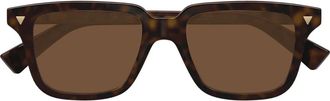 Bottega Veneta Rechthoekige zonnebril - unisex - Accessoires - Bruin - Maat: 50 MM Zijde