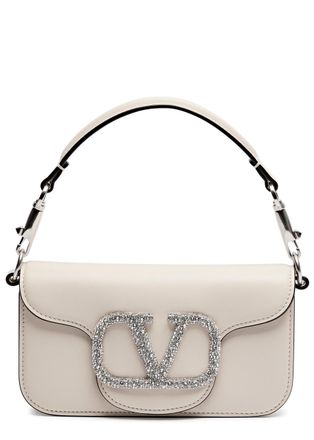 Valentino Garavani Locò Small Leather Shoulder bag - Ivory - One Size
