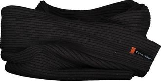 Calvin Klein Ribbed Knit Scarf Set - Black