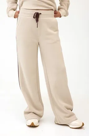 Threads 4 Thought Lupita Side Stripe Fleece Pants in Oatmeal/tapioca at Nordstrom, Size X-Large