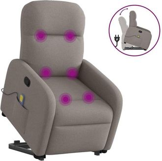 vidaXL Vidaxl - Sill&oacute;n Reclinable De Masaje Elevable Tela Gris Taup&eacute;