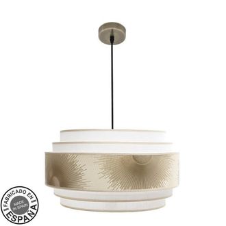 Fabrilamp Abrila Colgante Con Pantalla 3 Luces Nepal Dorado 50 Cm