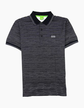 HUGO BOSS Mens Hugo Boss Paddy 2 Stripe Polo Black - Size: 38/Regular