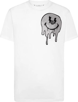 Philipp Plein T-Shirt Ronde Hals Smile - Heren - T-shirts - Wit - 4XL - Katoen - Tops