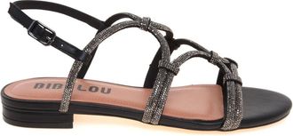 Bibi Lou Schoenen, Dames, Zwart, 37 EU, Leer, Sandalo basso con strass