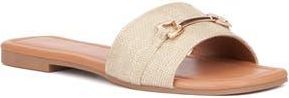 New York & Company Naia Slide Sandal in Gold Linen at Nordstrom Rack, Size 11