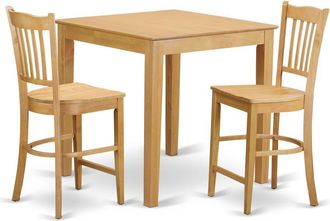 East West Furniture 3 Pc counter height set - high Table and 2 dinette Chairs