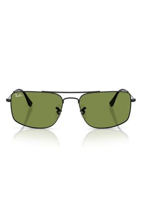 Ray-Ban Explorer 3 56mm Square Sunglasses in Black /Green at Nordstrom