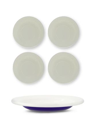 Elifle Two Tone Enamel Dinner Bowl - Set of 4 in Royal Blue & Ivory at Nordstrom