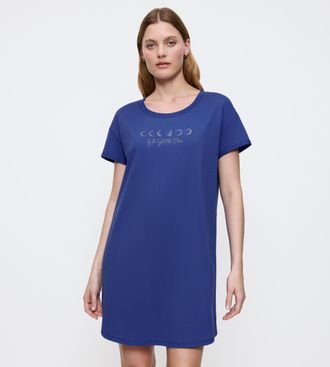 Triumph Nachthemd TRIUMPH Nightdresses NDK X, Damen, Gr. 38, N-Gr, silence, Jersey, Obermaterial: 100% Baumwolle, bequem kniefrei, Rundhals, Kleider Nachthemd
