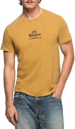 Lucky Brand Corona Logo Embroidered T-Shirt in Mustard Gold at Nordstrom, Size Xx-Large