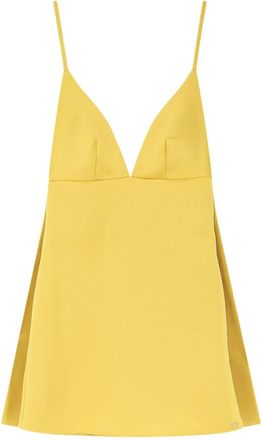 Elisabetta Franchi Duchess Satin Mini Dress - Dames - Korte kleedjes - Geel - L - Polyester - Kleedjes