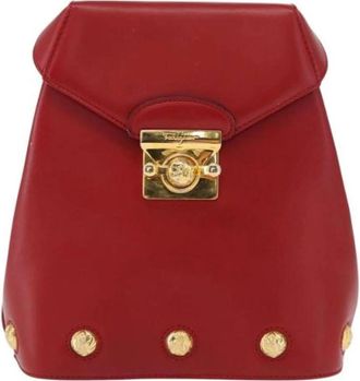Ferragamo Pre-owned Backpacks, female, Red, Size: ONE SIZE Pre-owned Leather Backpack