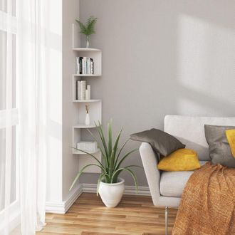 Woltu Woltu - Estante De Esquina Para Pared Estanter&iacute;a Flotantes De Madera Juego De 5 Alto 156cm A