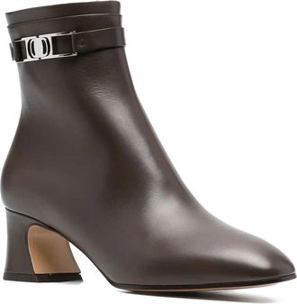 Ferragamo Rego Logo Plaque Leather Bootie