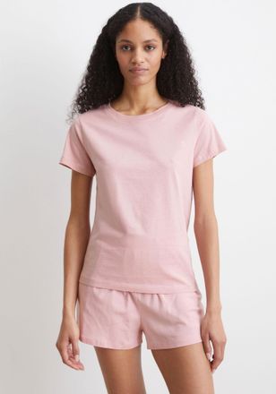 Marc O'Polo Pyjamaoberteil MARC OPOLO Mix & Match Cotton, Damen, Gr. S, rosa (blush), Obermaterial: 100% Baumwolle, unifarben, Basic normal, Rundhals, Shirts Pyja