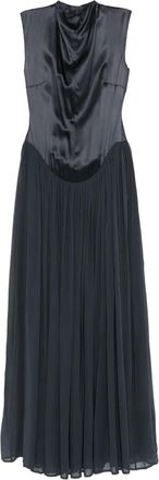 Tove Abito lungo con arricciature - Nero