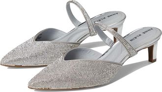 Anne Klein Idina-C High Womens Heels Silver Crystal : 8.5 M, Leather/Rubber/Suede