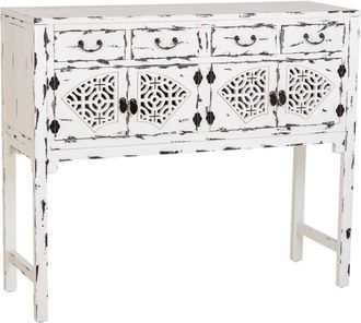 Wanderlust Deco Recibidor de madera lacado blanco 120x40x102h cm