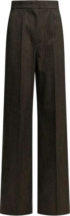 Max Mara Campo Wide Broeken - Dames - Broeken - Bruin - Maat: S Wol