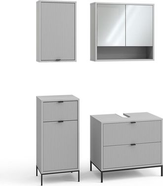 Vicco Conjunto De Muebles De Ba&ntilde;o Eliza, Gris, 4 Partes, Vicco