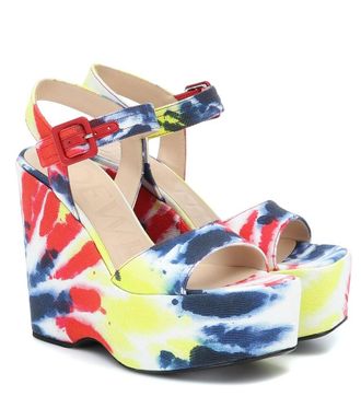 Loewe Paulas Ibiza tie-dye canvas wedge sandals