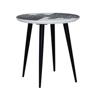 Signature Mesa auxiliar con pintura abstracta en la parte superior - L50 cm